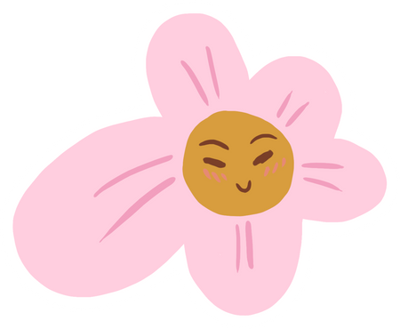 Playful Hand Drawn Distorted Flower Sticker